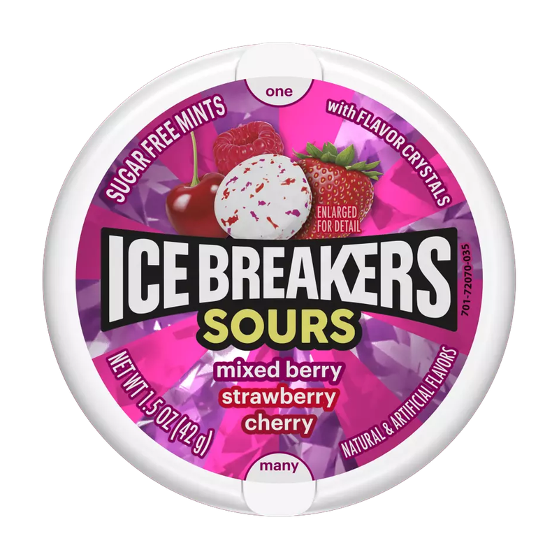 Ice Breakers Sours Mixed Berry Sugar Free Mint Candies