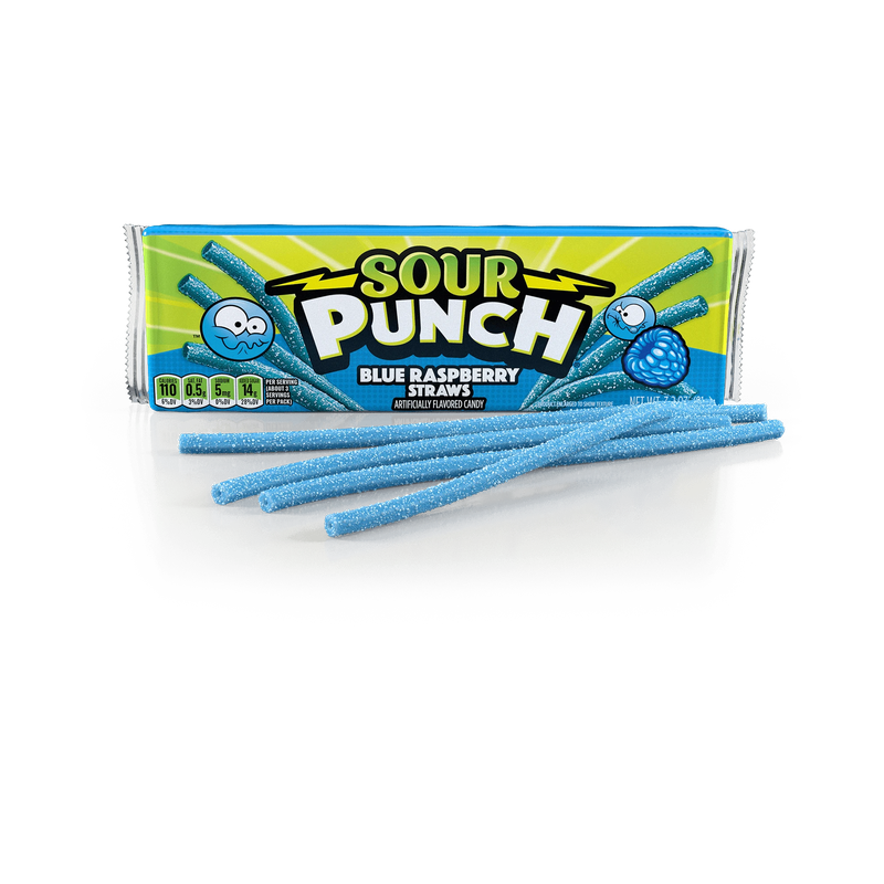 Sour Punch Blue Raspberry Straws