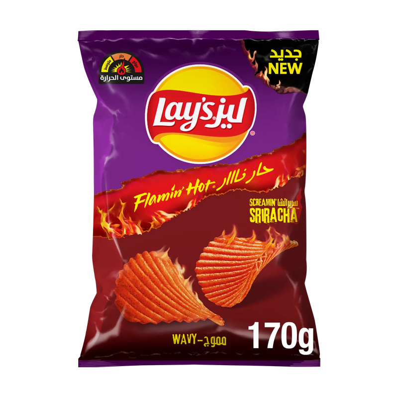Lay's Spicy Sriracha flavored potato chips