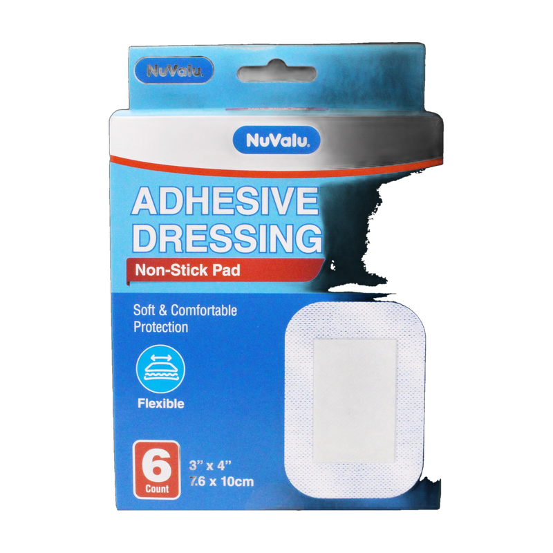 Nuvalu Adhesive Dressing Non-Stick Pads5x7.6cm