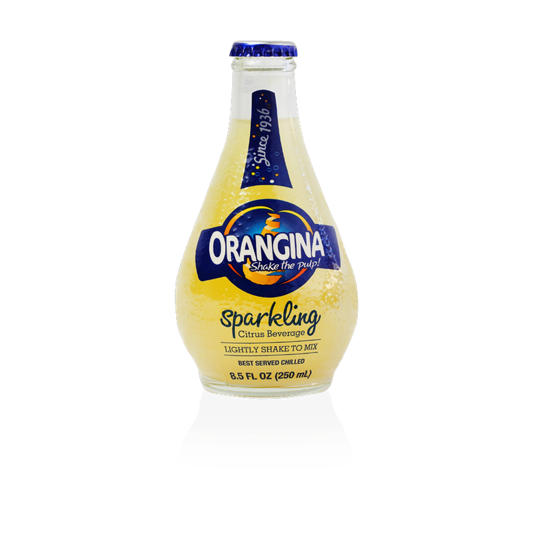 Orangina sparkling citrus beverage with pulp