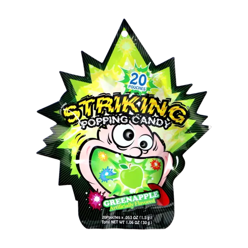 Striking Popping Candy Green Apple flavored