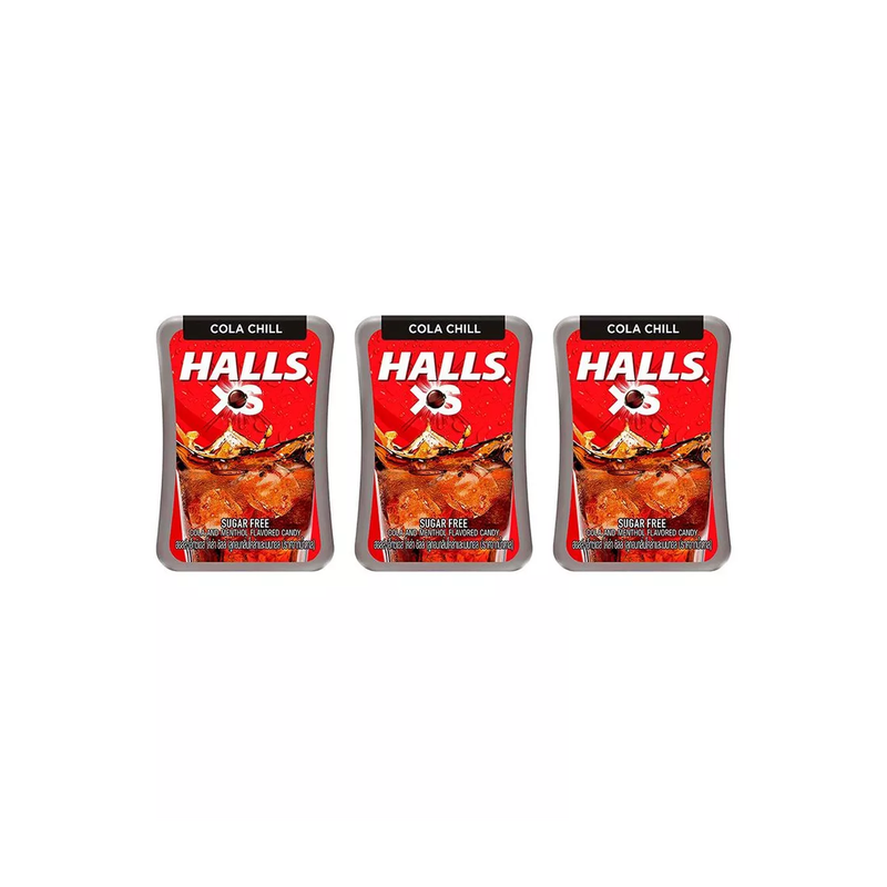 Halls X S Cola Chill Cola and Menthol Flavored Candy