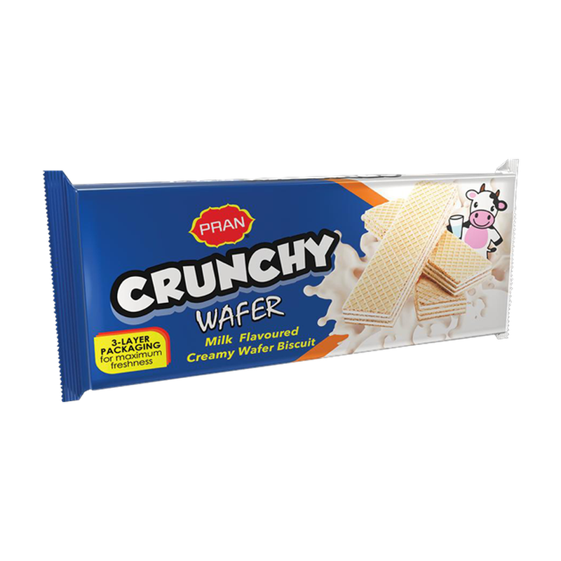 Pran Crunchy Wafer Milk Flavoured Creamy Wafer Biscuit