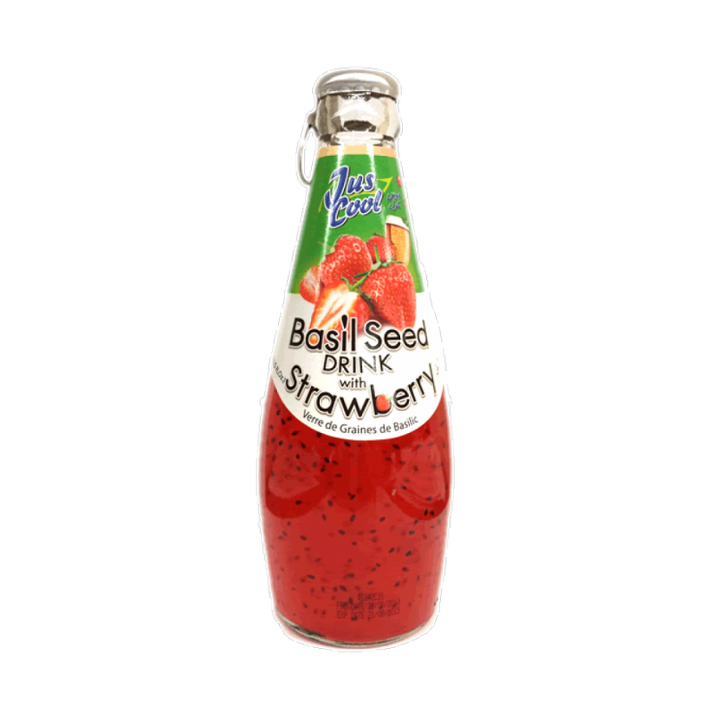 Jus Cool Basil Seed Drink with Strawberry