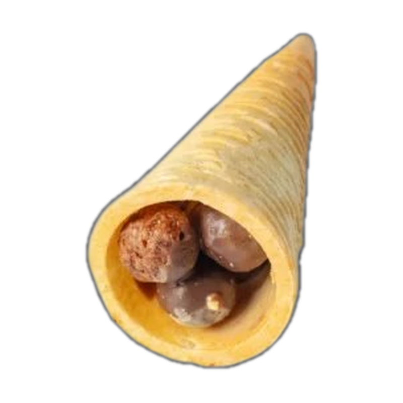 Uni Firms Topco Wafer Cone Filled With Chocolate Custard Flavour