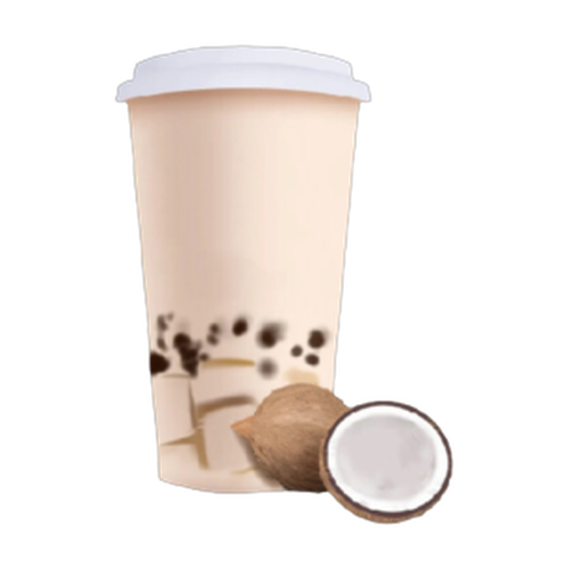 Paper cup tea with coconut jelly