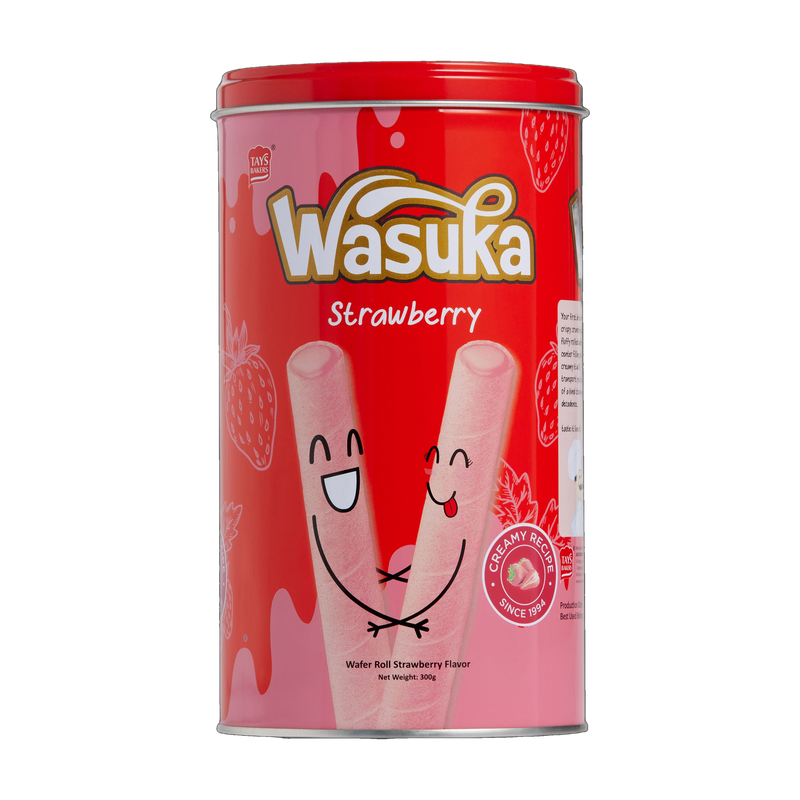 Tay's Bakers Wasuka Wafer Roll Bucket Strawberry