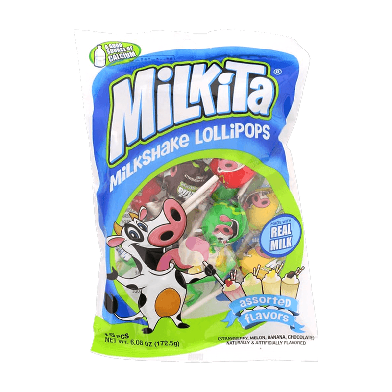 Milkita Milk Lollipop Chocolate, Strawberry, Melon