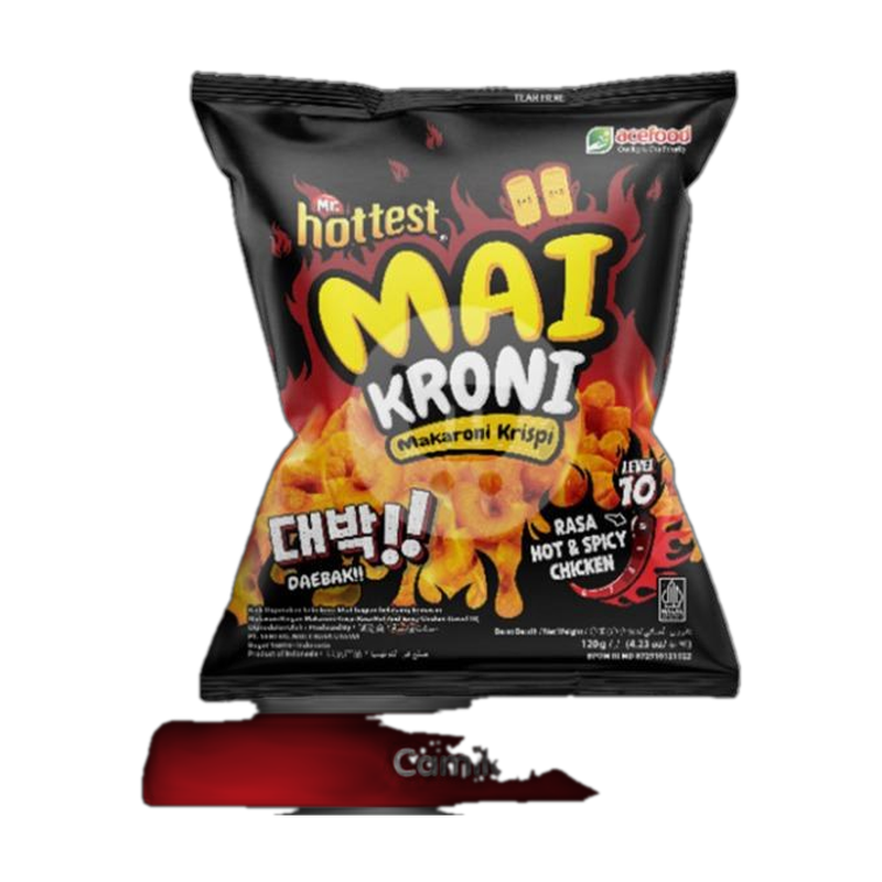 Acefood Mr Hottest Mai Kroni Makaroni Krispi Rasa Hot & Spicy Chicken