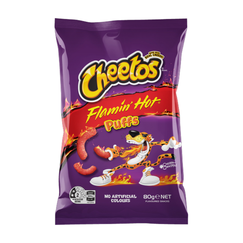 Cheetos flamin hot puffs