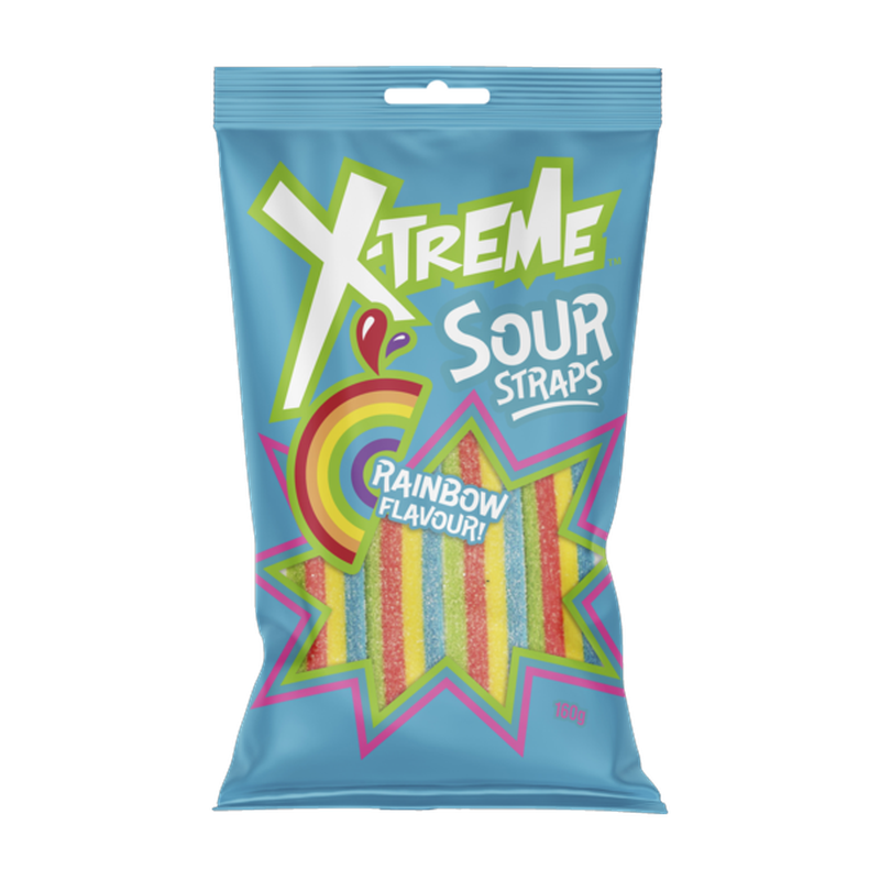 X-Treme Sour Straps in Rainbow Flavour
