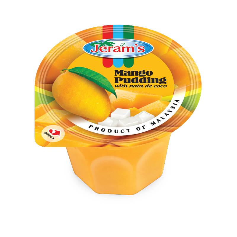 Jeram's Pudding With Nata De Coco - Mango