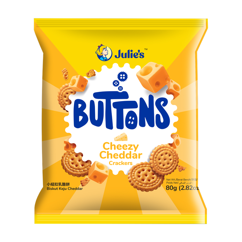 Julie's Button Cheezy Cheddar Crackers