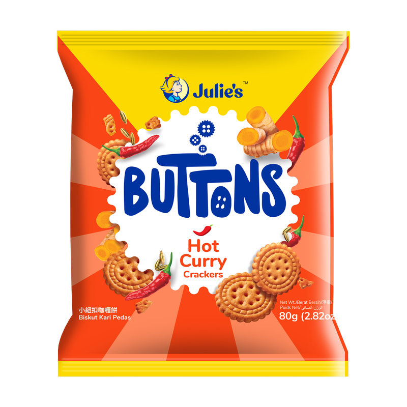 Julie's Button Hot Curry Crackers