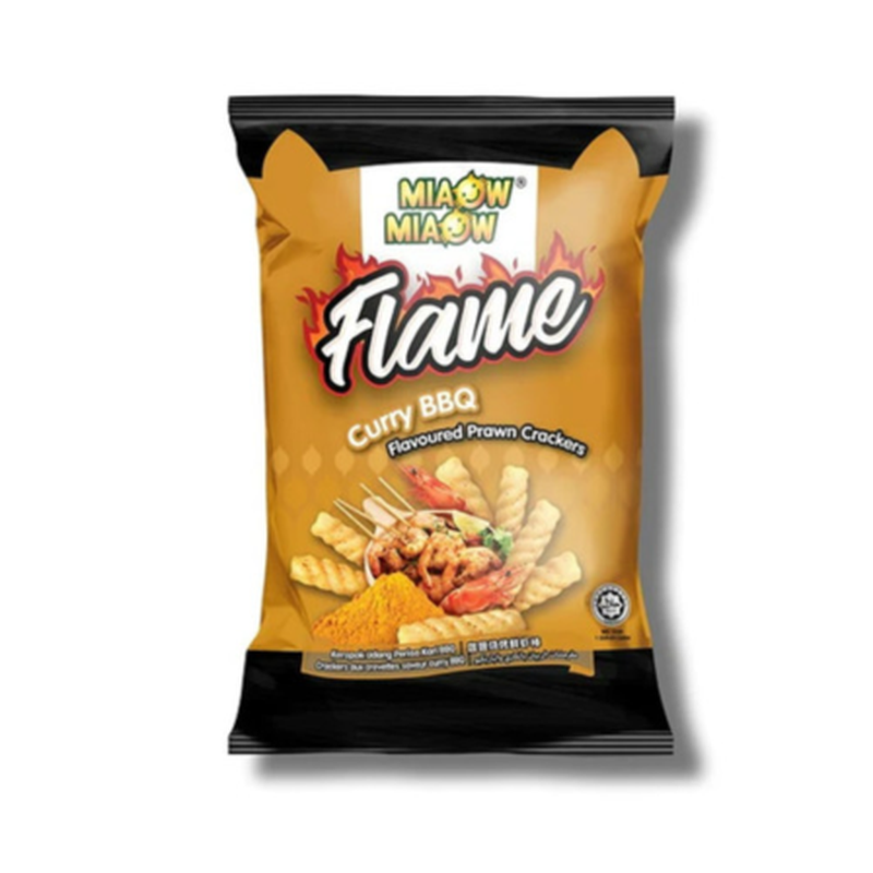 Miaow Miaow Flame Flavoured Prawn Crackers - Curry Bbq