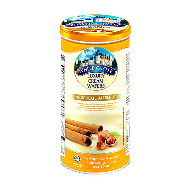 White Castle Luxury Wafer Rolls Hazelnut Flavored