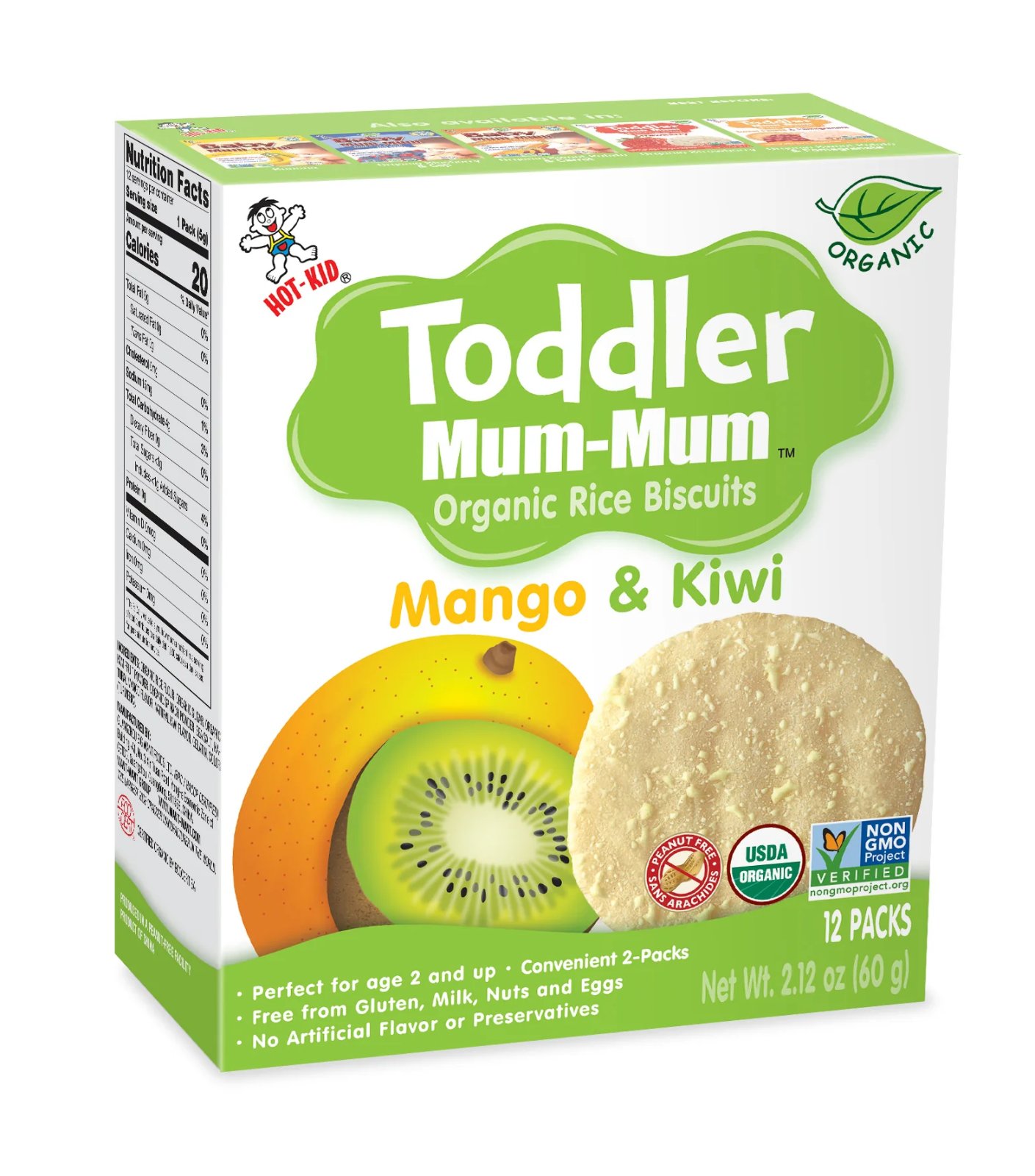 Hot-Kid Organic Toddler Mum-Mum - Mango & Kiwi