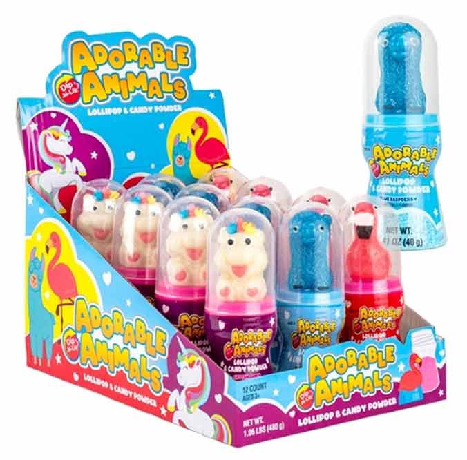 Adorable Animals Dip-N-Lik candy featuring a unicorn lollipop