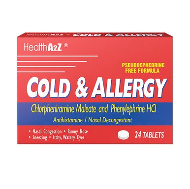 Box of HealthA2Z Cold & Allergy tablets